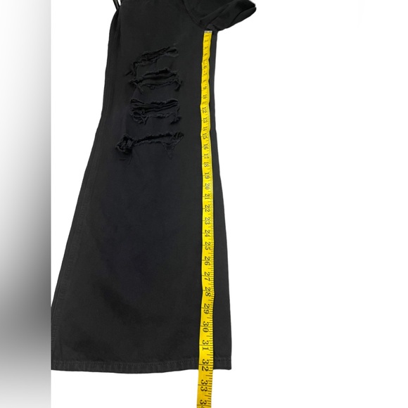 PACSUN ECO Baggy Jean Button fly Hi Rise Wide Leg Distressed Size 28 Black - Picture 14 of 16